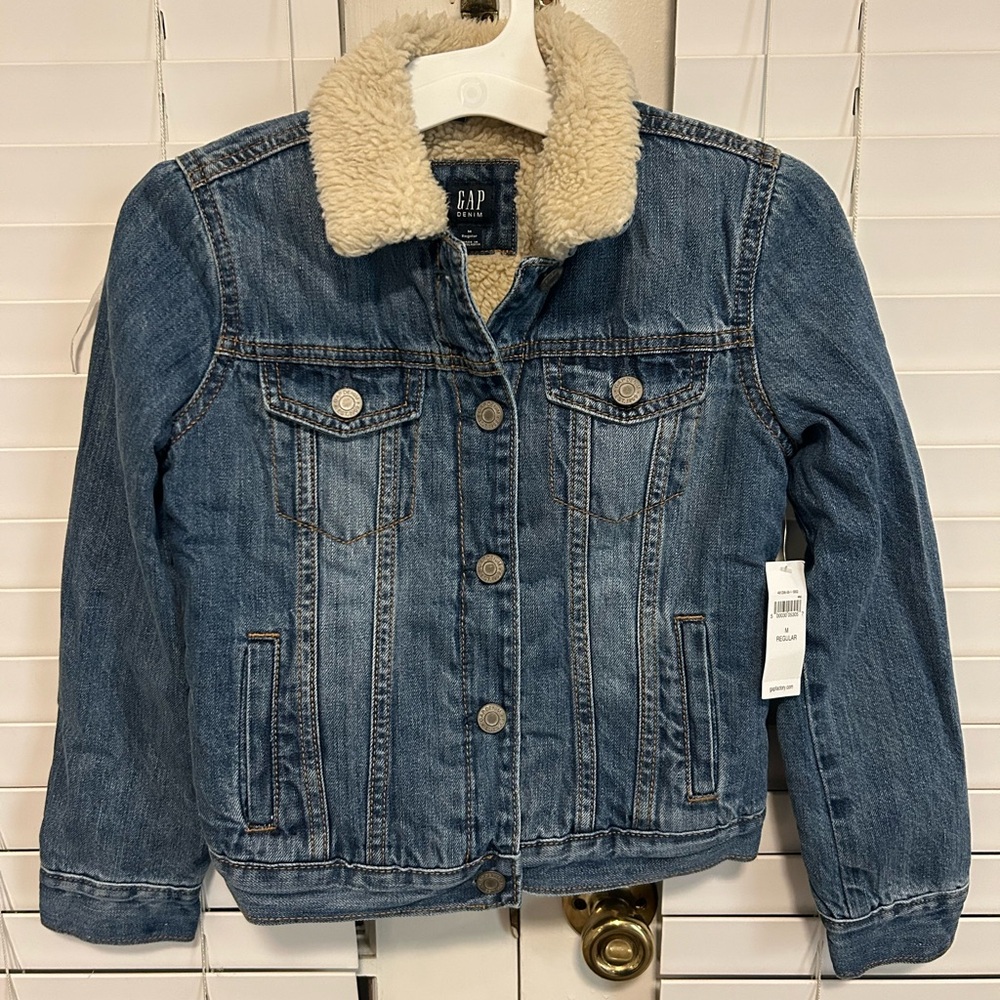 Gap Kids Sherpa Lined Denim Jacket size Medium